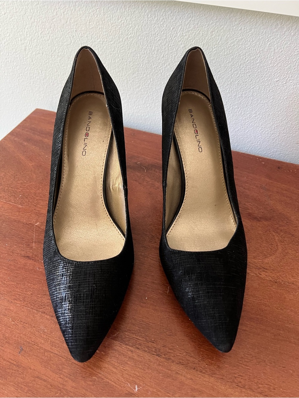 Bandolino Black Textured Pointed-Toe Pumps